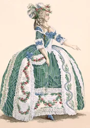 An elaborate royal court gown, engraved by Dupin, plate no.272 from 